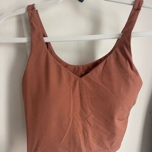 aerie Rust-Colored V-Neck Crop Tank